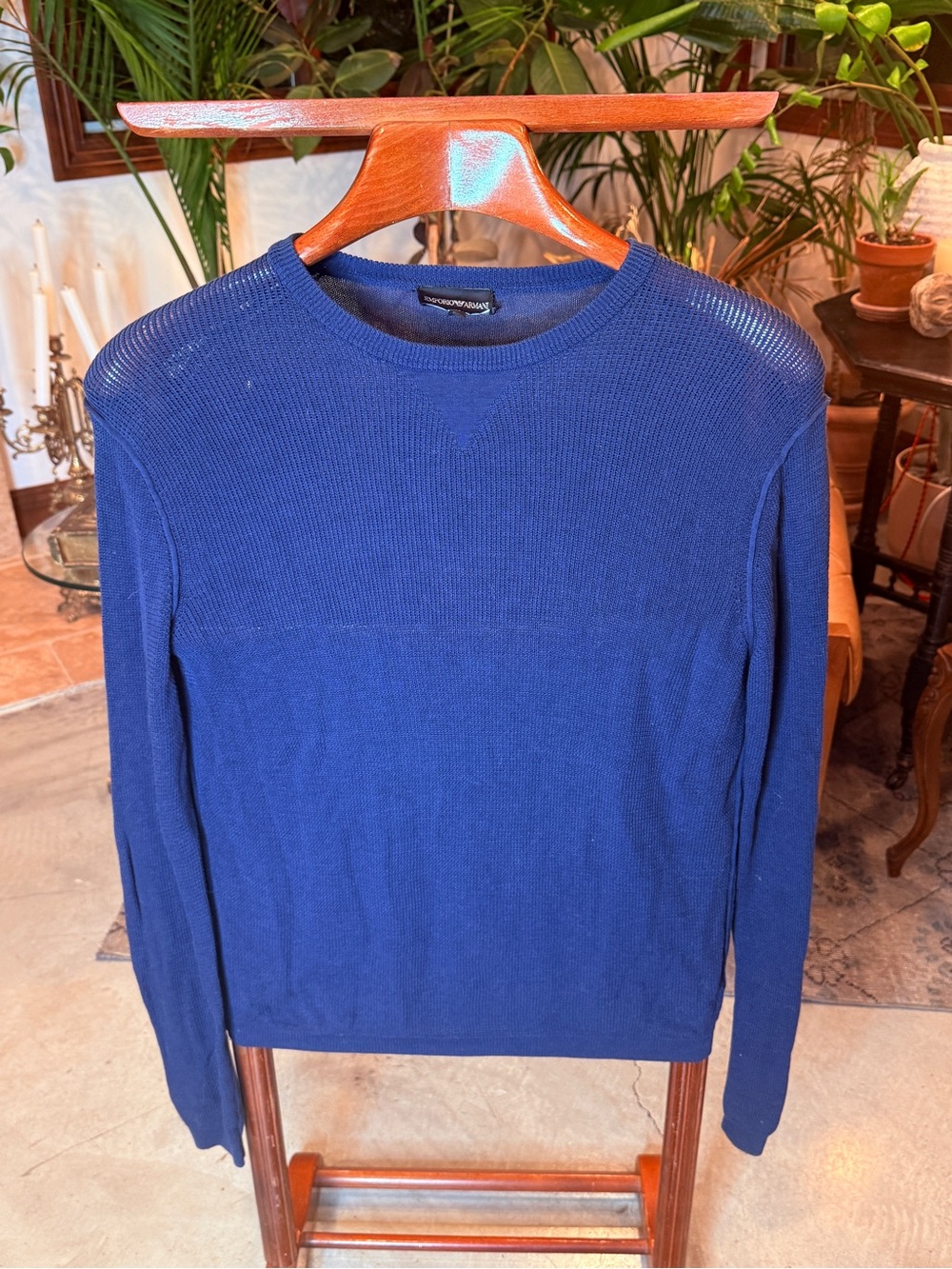 Emporio Armani Men's Deep Blue Crewneck Sweater